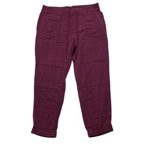 Old Navy Joggers Womens M Wine Soft Tencel Utility Pants 339350-01 Burgundy